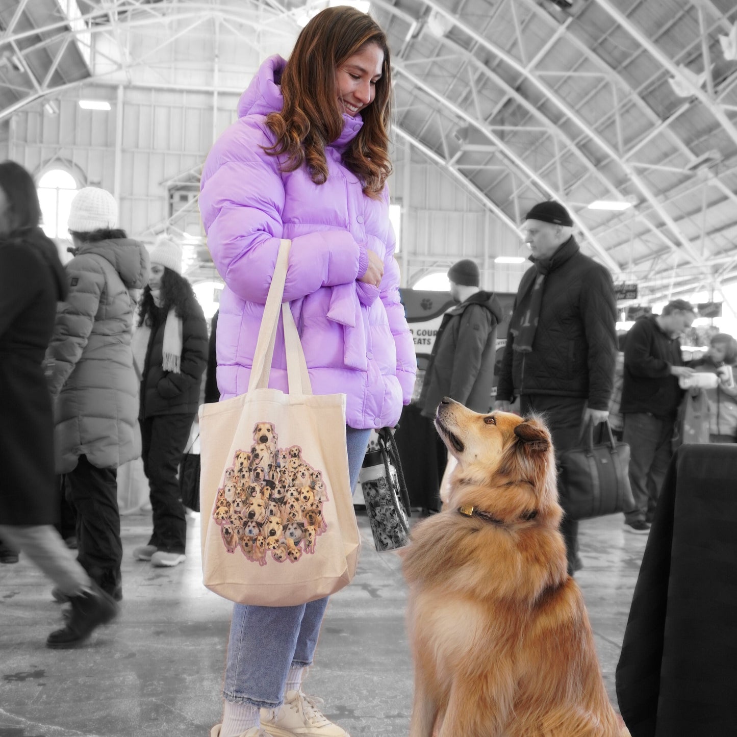 👜 Custom Pet Collage Cotton Tote – Spacious, Durable & Printed on Both Sides